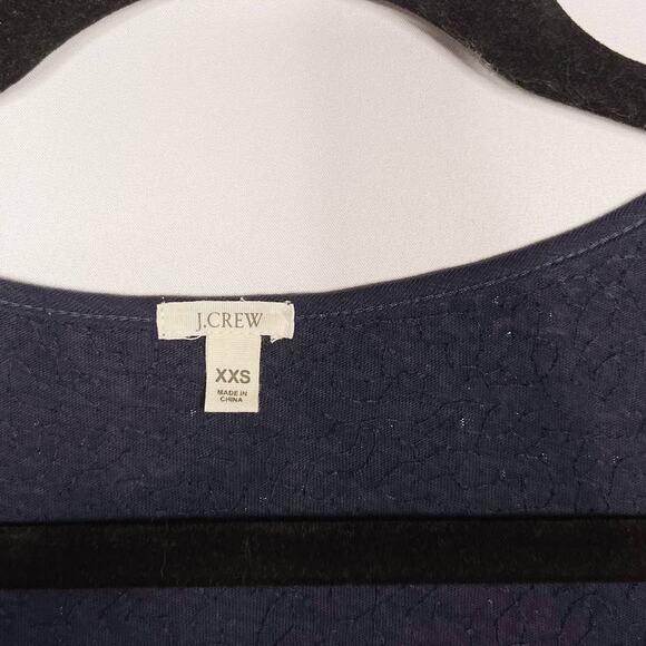 J Crew Womens XXS Navy Blue Sequin Scoop Neck Tank Top Cotton Blouse 2XS - Picture 6 of 9